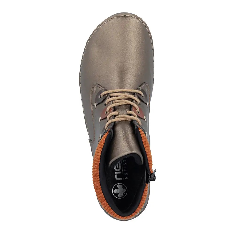 Ghete dama Rieker 52544-90 bronz metalizat