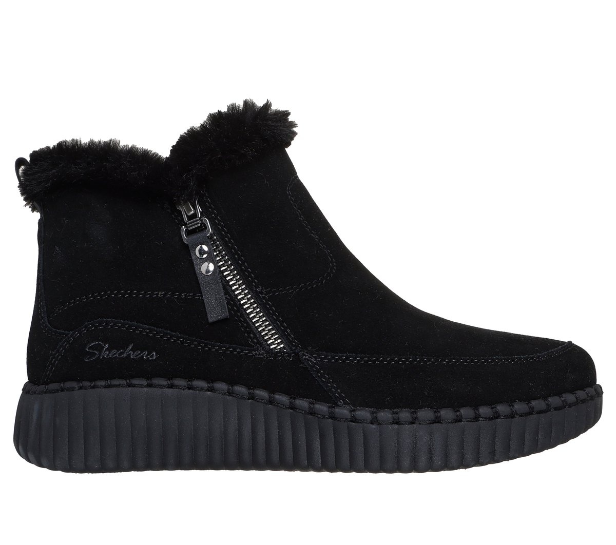 Ghete damă Skechers Wilshire Blvd Fresh Zip 168108 BBK negru
