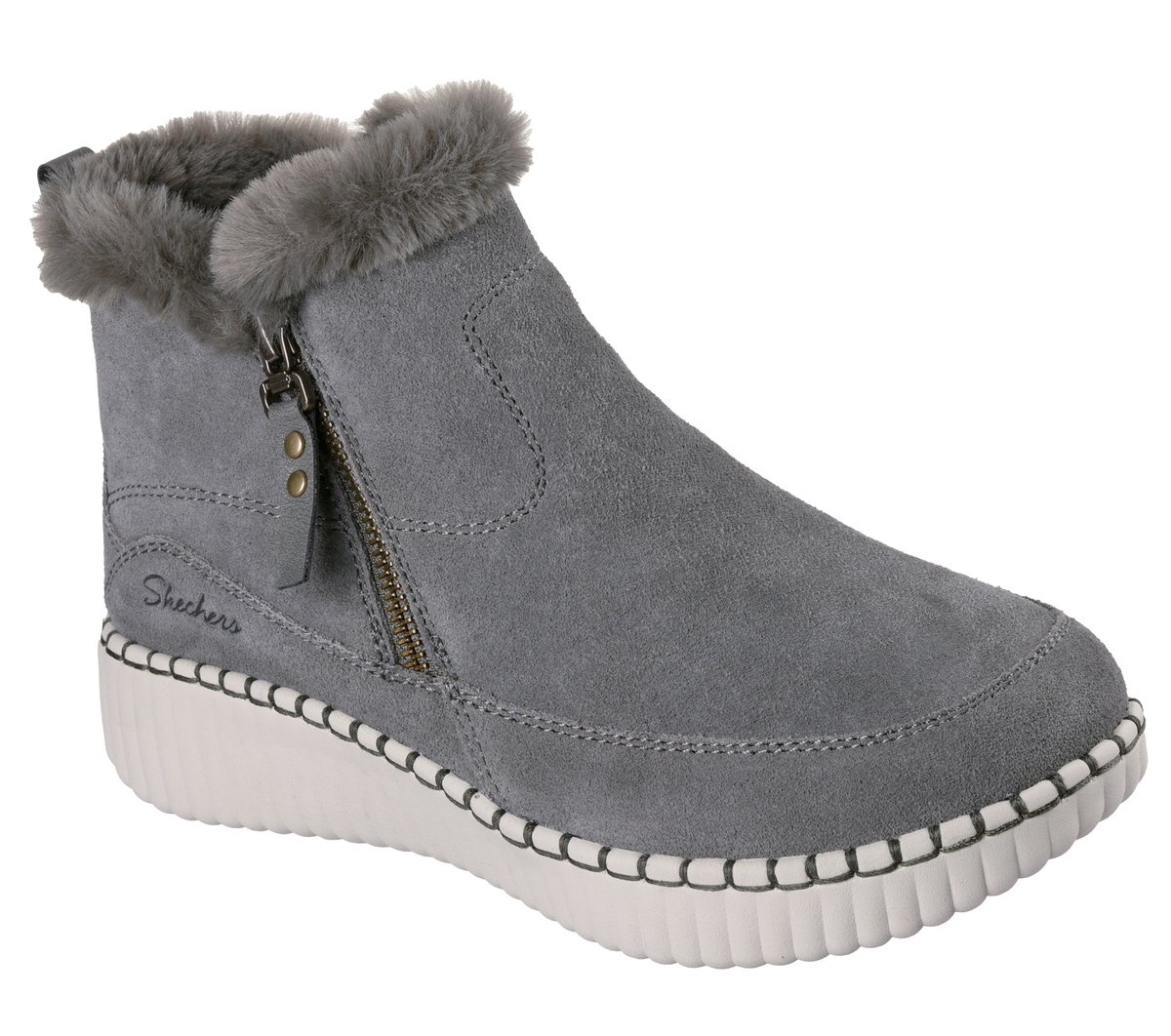 Ghete damă Skechers Wilshire Blvd Fresh Zip 168108 OLV verde oliv