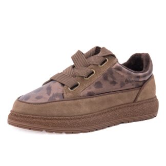 Pantofi dama casual din piele mix KARISMA 1WC90010B 04-N camel
