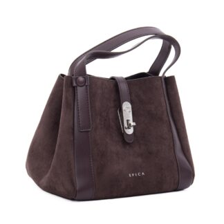 Poseta dama din piele mix Epica 1YZ90008A C4-Z maro inchis