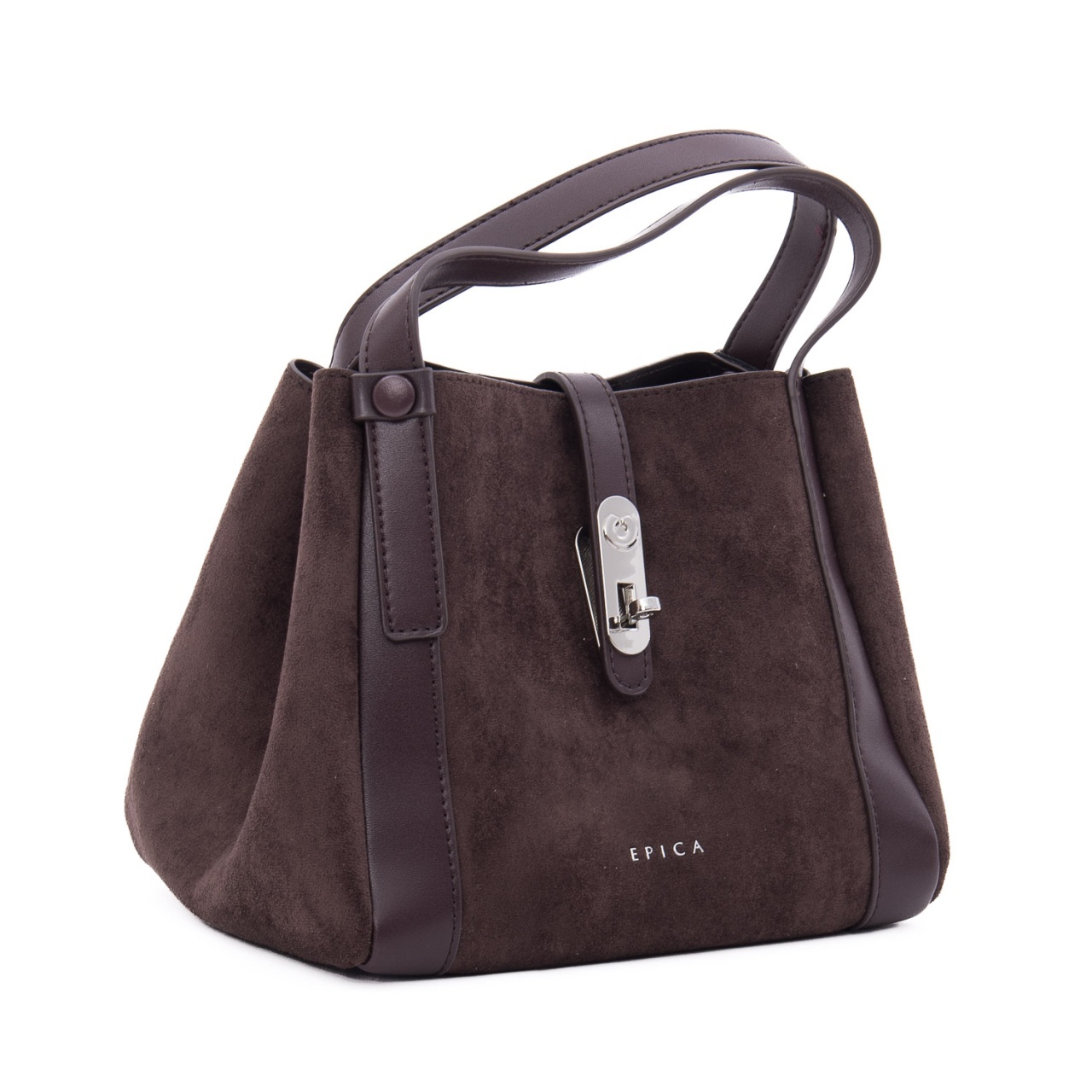 Poseta dama din piele mix Epica 1YZ90008A C4-Z maro inchis
